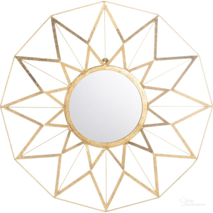 The appearance of Kilburn Gold Foil Mirror designed by Safavieh in the modern / contemporary interior design. This gold piece of furniture  was selected by 1StopBedrooms from Safavieh MIR Collection to add a touch of cosiness and style into your home. Sku: MIR4099A. Product Type: Mirror. Material: Iron. Image1