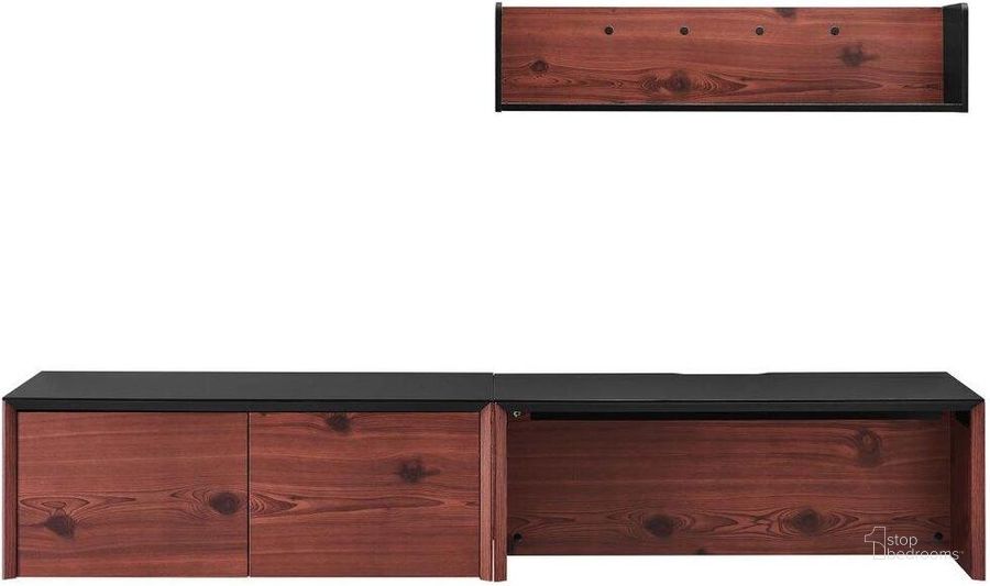The appearance of Kinetic 38 Inch Wall Mount Office Desk With Cabinet And Shelf In Black Cherry designed by Modway in the modern / contemporary interior design. This black cherry piece of furniture  was selected by 1StopBedrooms from Kinetic Collection to add a touch of cosiness and style into your home. Sku: EEI-6311-BLK-CHE. Material: Wood. Product Type: Accent Cabinet. Image1