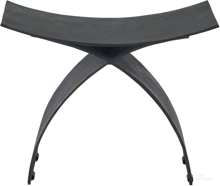The appearance of Kinetic Stool designed by Universal in the modern / contemporary interior design. This black piece of furniture  was selected by 1StopBedrooms from Kinetic Collection to add a touch of cosiness and style into your home. Sku: U119830. Material: Aluminum. Product Type: Stool. Image1
