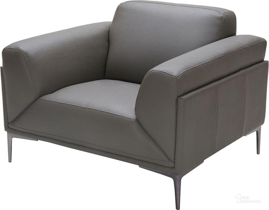 The appearance of King Gray Leather Chair designed by J&M in the modern / contemporary interior design. This gray piece of furniture  was selected by 1StopBedrooms from King Collection to add a touch of cosiness and style into your home. Sku: 18250-C. Material: Leather. Product Type: Living Room Chair. Image1