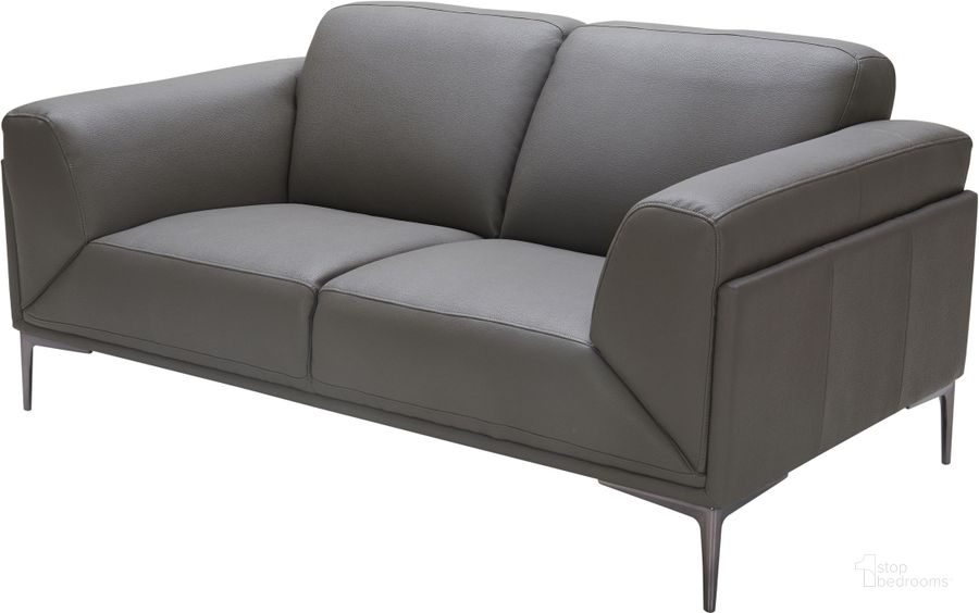 The appearance of King Gray Leather Loveseat designed by J&M in the modern / contemporary interior design. This gray piece of furniture  was selected by 1StopBedrooms from King Collection to add a touch of cosiness and style into your home. Sku: 18250-L. Material: Leather. Product Type: Loveseat. Image1