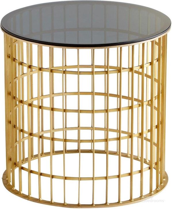 The appearance of Kingdom Antique Brass Side Table designed by Cyan Design in the modern / contemporary interior design. This gold piece of furniture  was selected by 1StopBedrooms from Kingdom Collection to add a touch of cosiness and style into your home. Sku: 10777. Product Type: Side Table. Material: Iron.