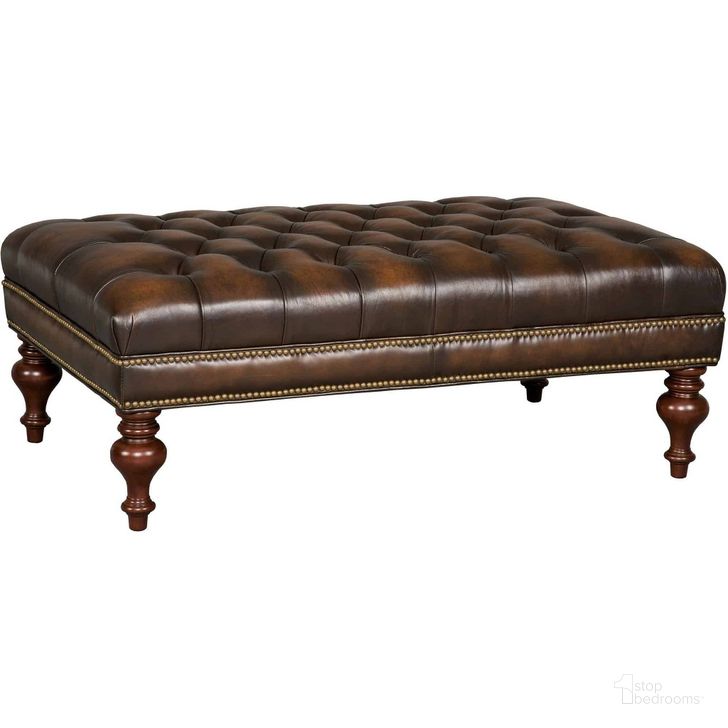 The appearance of Kingley Brown Tufted Cocktail Leather Ottoman designed by Hooker in the traditional interior design. This brown piece of furniture  was selected by 1StopBedrooms from Kingley Collection to add a touch of cosiness and style into your home. Sku: CO385-085. Material: Leather. Product Type: Ottoman. Image1