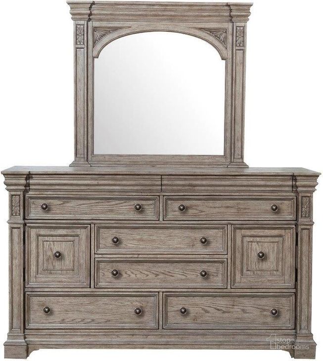 The appearance of Kingsbury Beveled Dresser Mirror In Brown designed by Pulaski in the transitional interior design. This brown piece of furniture  was selected by 1StopBedrooms from  to add a touch of cosiness and style into your home. Sku: P167110. Product Type: Dresser Mirror. Material: Rubberwood. Image1