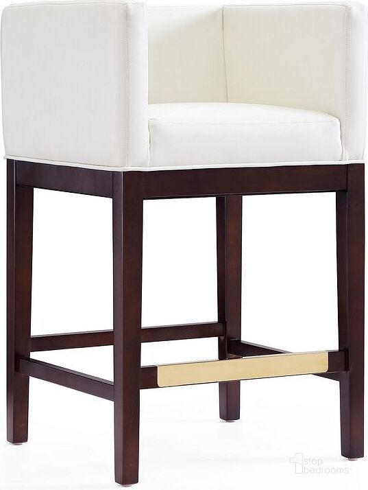 The appearance of Kingsley Counter Stool in Ivory and Dark Walnut designed by Manhattan Comfort in the transitional interior design. This ivory piece of furniture  was selected by 1StopBedrooms from Kingsley Collection to add a touch of cosiness and style into your home. Sku: CS005-IV. Material: Wood. Product Type: Barstool. Image1