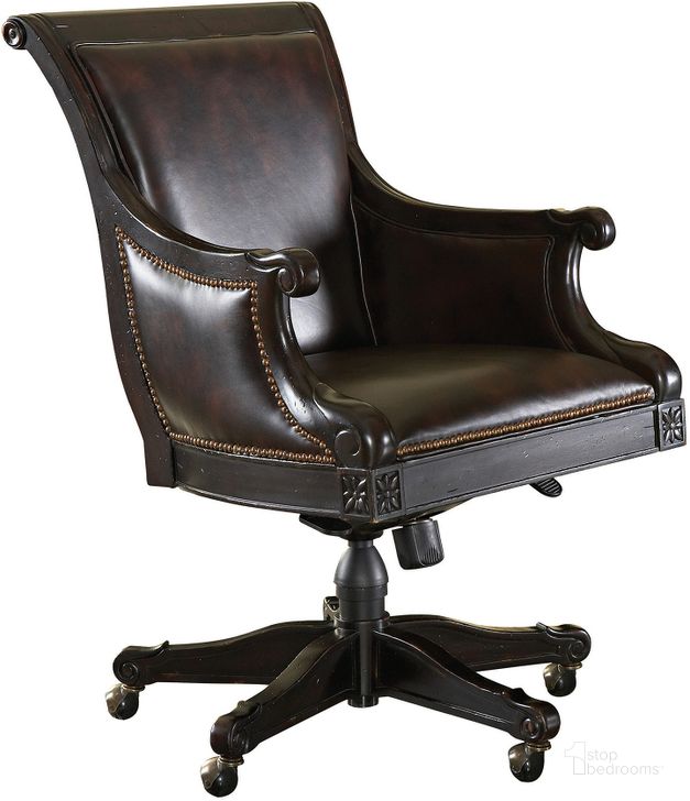 The appearance of Kingstown Rich Tamarind Admiralty Desk Chair designed by Tommy Bahama in the traditional interior design. This brown piece of furniture  was selected by 1StopBedrooms from Kingstown Collection to add a touch of cosiness and style into your home. Sku: 01-0619-938-01. Material: Leather. Product Type: Desk Chair. Image1