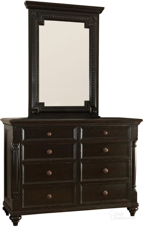 The appearance of Kingstown Rich Tamarind Stony Point Dresser designed by Tommy Bahama in the traditional interior design. This brown piece of furniture  was selected by 1StopBedrooms from Kingstown Collection to add a touch of cosiness and style into your home. Sku: 01-0619-222. Material: Leather. Product Type: Dresser. Image1