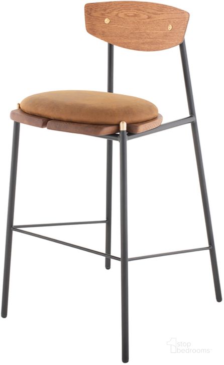 The appearance of Kink Hard Fumed Wood Bar Stool designed by District Eight in the modern / contemporary interior design. This hard fumed piece of furniture  was selected by 1StopBedrooms from Kink Collection to add a touch of cosiness and style into your home. Sku: HGDA578. Material: Wood. Product Type: Barstool. Image1