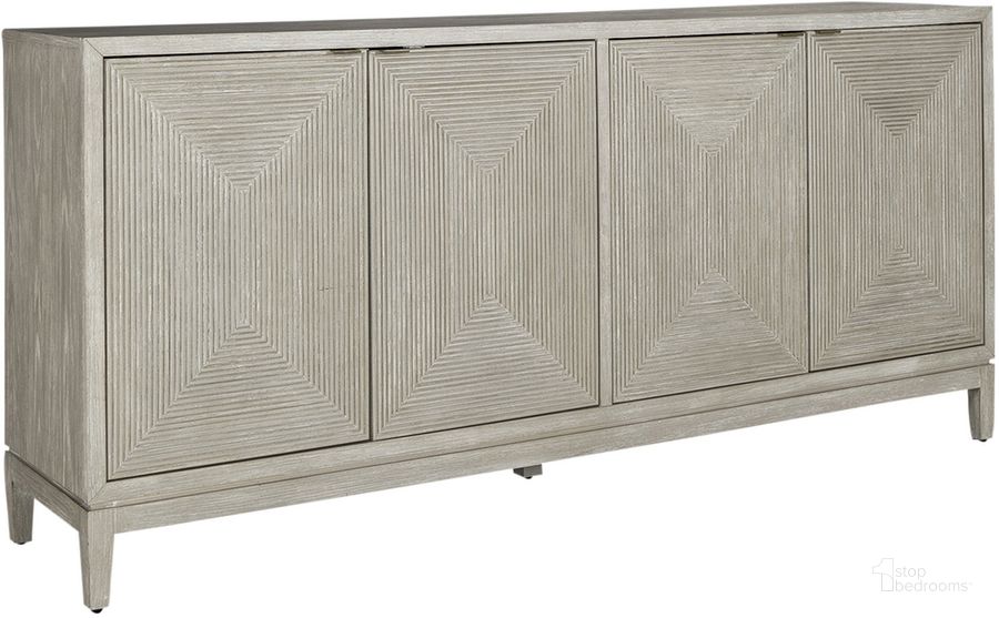The appearance of Kinsley 4 Door Accent Cabinet designed by Liberty in the modern / contemporary interior design. This taupe and champagne piece of furniture  was selected by 1StopBedrooms from Kinsley Collection to add a touch of cosiness and style into your home. Sku: 2146-AC1000. Product Type: Accent Cabinet. Material: Rubberwood. Image1