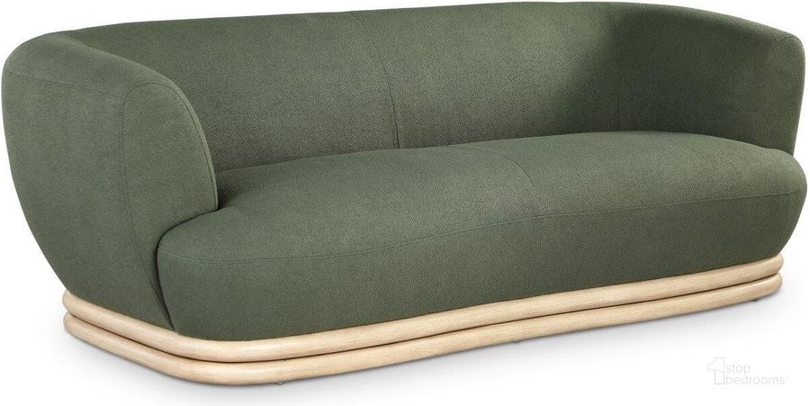 The appearance of Kipton Green Boucle Fabric Sofa designed by Meridian in the modern / contemporary interior design. This green piece of furniture  was selected by 1StopBedrooms from Kipton Collection to add a touch of cosiness and style into your home. Sku: 648Green-S. Product Type: Sofa. Material: Rubberwood. Image1