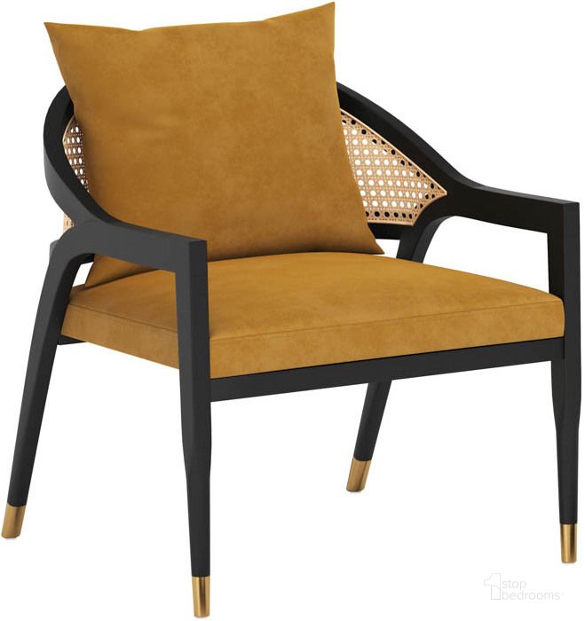 The appearance of Kirsten Lounge Chair In Gold Sky designed by Sunpan in the modern / contemporary interior design. This gold piece of furniture  was selected by 1StopBedrooms from Kirsten Collection to add a touch of cosiness and style into your home. Sku: 108716. Material: Fabric. Product Type: Lounge Chair. Image1
