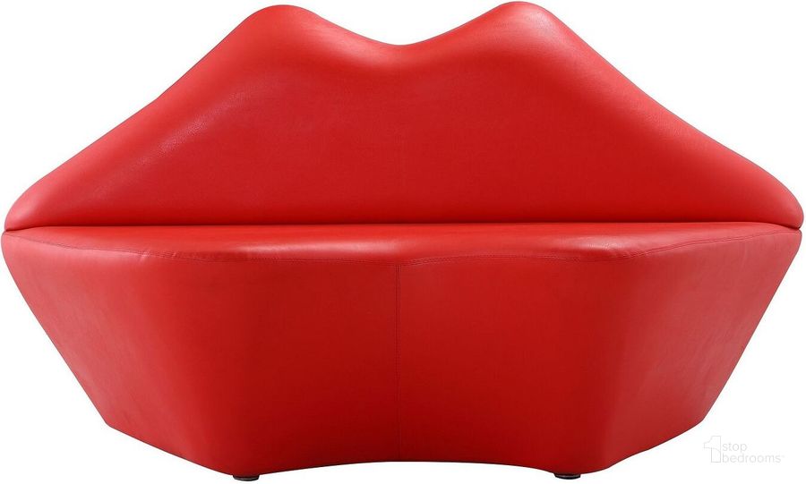 The appearance of Kiss Loveseat in Red designed by Manhattan Comfort in the modern / contemporary interior design. This red piece of furniture  was selected by 1StopBedrooms from Kiss Collection to add a touch of cosiness and style into your home. Sku: LS010-RD. Material: Wood. Product Type: Loveseat. Image1