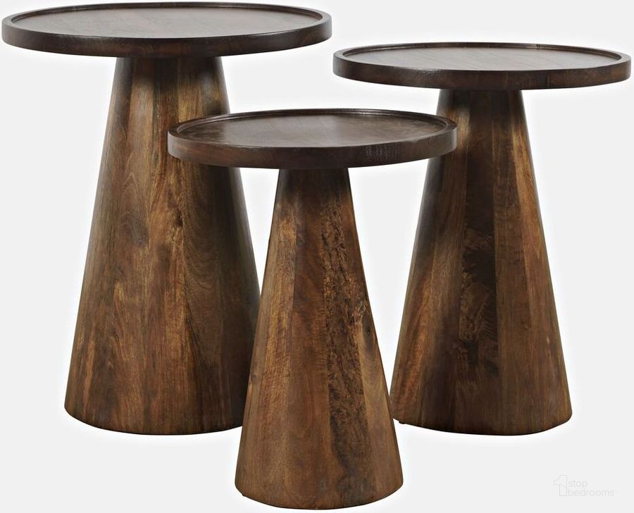The appearance of Knox Mid-Century Modern Solid Hardwood Round Accent Tables Set of 3 In Chestnut designed by Jofran in the modern / contemporary interior design. This chestnut piece of furniture  was selected by 1StopBedrooms from Knox Collection to add a touch of cosiness and style into your home. Sku: 2330-KNOXCHS. Material: Wood. Product Type: Accent Table. Image1