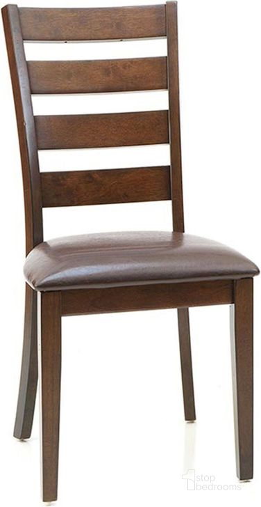 The appearance of Kona Brown Ladder Back Side Chair designed by Intercon in the transitional interior design. This brown piece of furniture  was selected by 1StopBedrooms from Kona Collection to add a touch of cosiness and style into your home. Sku: KA-CH-669L-RAI-SU. Product Type: Side Chair. Image1