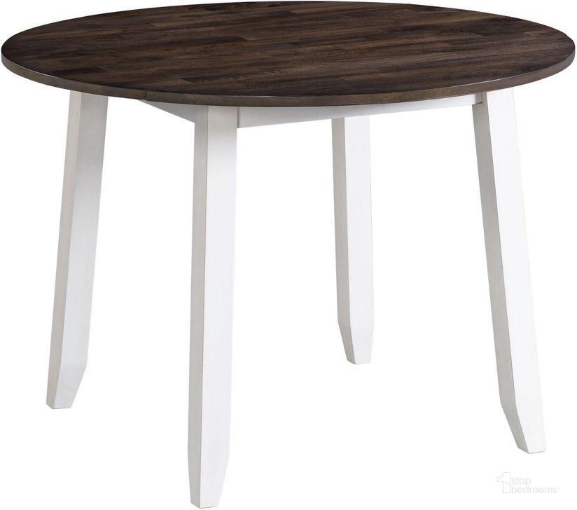 The appearance of Kona Gray And White 42 Inch Drop Leaf Extendable Round Dining Table designed by Intercon in the transitional interior design. This white and gray piece of furniture  was selected by 1StopBedrooms from Kona Collection to add a touch of cosiness and style into your home. Sku: KA-TA-4242D-GWH-C. Table Base Style: Legs. Table Top Shape: Round. Product Type: Dining Table. Image1