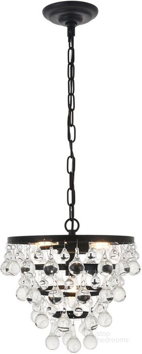 The appearance of Kora 3 Light Black Pendant designed by Elegant Lighting in the transitional interior design. This black piece of furniture  was selected by 1StopBedrooms from Kora Collection to add a touch of cosiness and style into your home. Sku: LD5016D13BK. Product Type: Pendant Lighting. Material: Iron. Image1