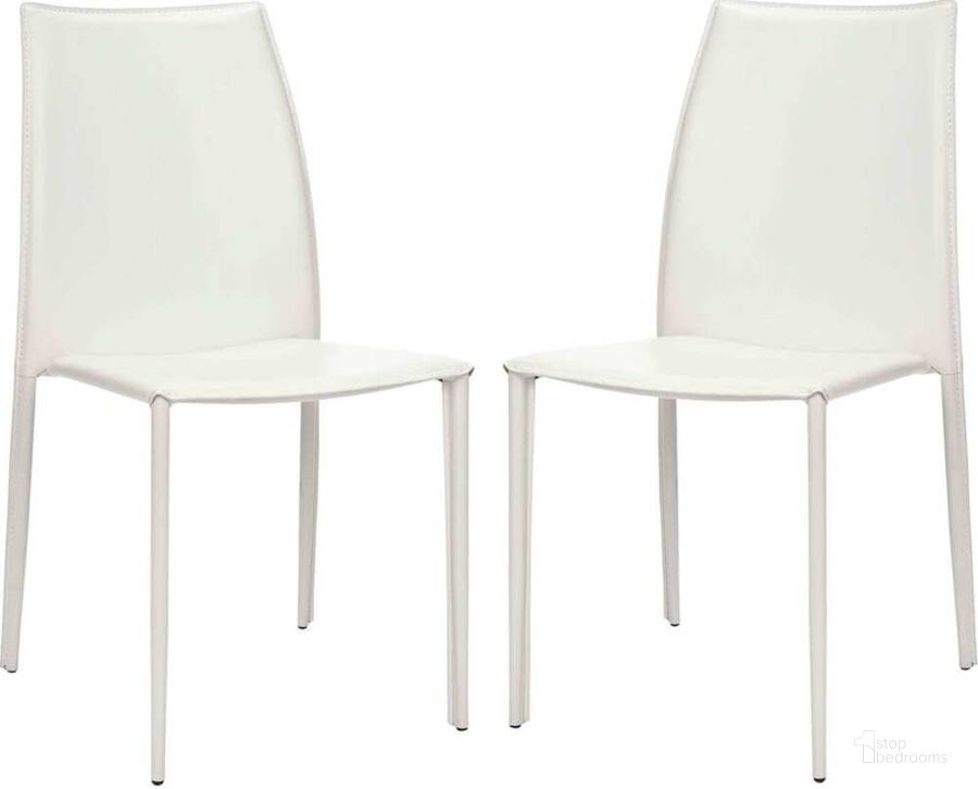 The appearance of Korbin White 19 Inch Stacking Side Chair designed by Safavieh in the modern / contemporary interior design. This white piece of furniture  was selected by 1StopBedrooms from Korbin Collection to add a touch of cosiness and style into your home. Sku: FOX2000A-SET2. Product Type: Dining Chair. Material: Iron. Image1