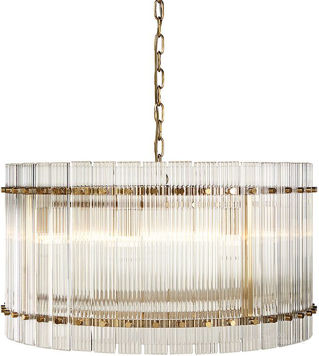 The appearance of Kore Small Chandelier In Brass And Clear designed by Sunpan in the modern / contemporary interior design. This brass piece of furniture  was selected by 1StopBedrooms from Kore Collection to add a touch of cosiness and style into your home. Sku: 106785. Material: Glass. Product Type: Chandelier. Image1