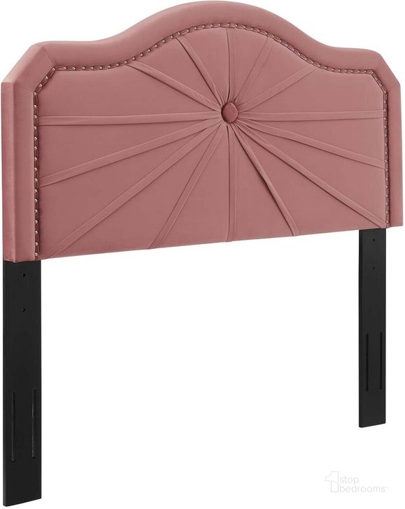 The appearance of Kristin Pleated Performance Velvet King/California King Headboard In Dusty Rose designed by Modway in the  interior design. This dusty rose piece of furniture  was selected by 1StopBedrooms from Kristin Collection to add a touch of cosiness and style into your home. Sku: MOD-6351-DUS. Product Type: Headboard. Material: MDF. Image1