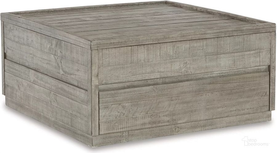 The appearance of Krystanza Weathered Gray Lift Top Cocktail Table designed by Signature Design by Ashley in the modern / contemporary interior design. This weathered gray piece of furniture  was selected by 1StopBedrooms from Krystanza Collection to add a touch of cosiness and style into your home. Sku: T990-00. Material: Wood. Product Type: Cocktail Table. Image1