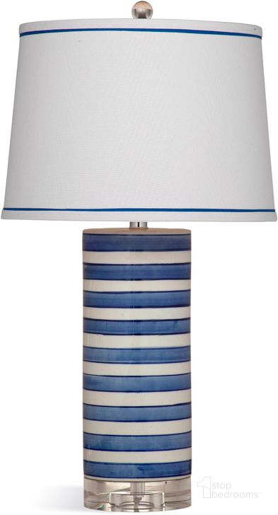 The appearance of Trade Blue and White Regatta Stripe Table Lamp designed by Bassett Mirror Company in the modern / contemporary interior design. This white piece of furniture  was selected by 1StopBedrooms from Trade Collection to add a touch of cosiness and style into your home. Sku: L3236TEC. Product Type: Table Lamp.