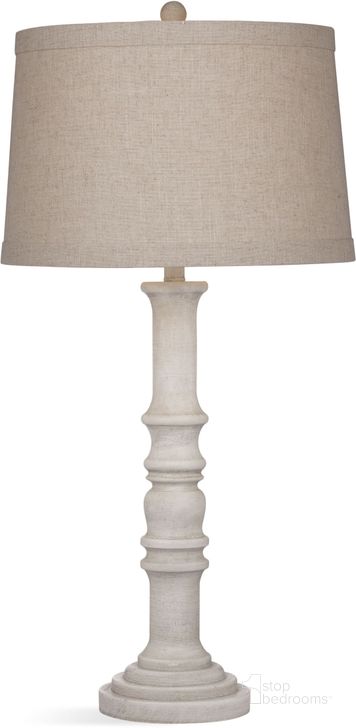 The appearance of Bricolage White Wash Augusta Table Lamp designed by Bassett Mirror Company in the modern / contemporary interior design. This white piece of furniture  was selected by 1StopBedrooms from Bricolage Collection to add a touch of cosiness and style into your home. Sku: L3519T. Material: Resin. Product Type: Table Lamp.
