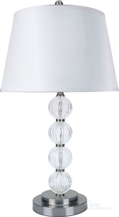 The appearance of Oona 30 Silver and Clear Table Lamp Set Of 2 designed by Furniture of America in the modern / contemporary interior design. This white piece of furniture  was selected by 1StopBedrooms from Oona Collection to add a touch of cosiness and style into your home. Sku: L76188T-2PK. Material: Metal. Product Type: Table Lamp.