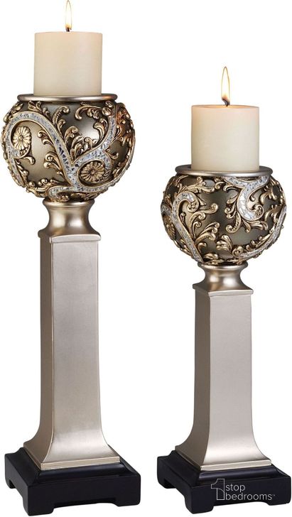 The appearance of Estelle Champagne Silver Candle Holder Set Set of 4 designed by Furniture of America in the transitional interior design. This silver piece of furniture  was selected by 1StopBedrooms from Estelle Collection to add a touch of cosiness and style into your home. Sku: L94232C-4PK. Product Type: Candle Holder. Material: Ceramic.
