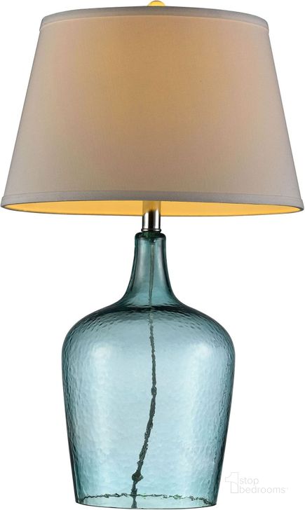 The appearance of Alex 27" Translucent Blue Table Lamp designed by Furniture of America in the modern / contemporary interior design. This blue piece of furniture  was selected by 1StopBedrooms from Alex Collection to add a touch of cosiness and style into your home. Sku: L9708. Material: Glass. Product Type: Table Lamp. Image1