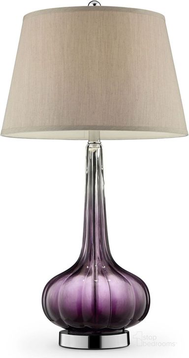 The appearance of Fay 30" Purple Table Lamp designed by Furniture of America in the modern / contemporary interior design. This purple piece of furniture  was selected by 1StopBedrooms from Fay Collection to add a touch of cosiness and style into your home. Sku: L9709. Material: Glass. Product Type: Table Lamp. Image1