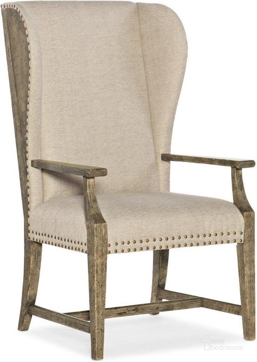 The appearance of La Grange West Point Host Chair designed by Hooker in the traditional interior design. This medium wood piece of furniture  was selected by 1StopBedrooms from La Grange Collection to add a touch of cosiness and style into your home. Sku: 6960-75500-81. Material: Fabric. Product Type: Arm Chair. Image1