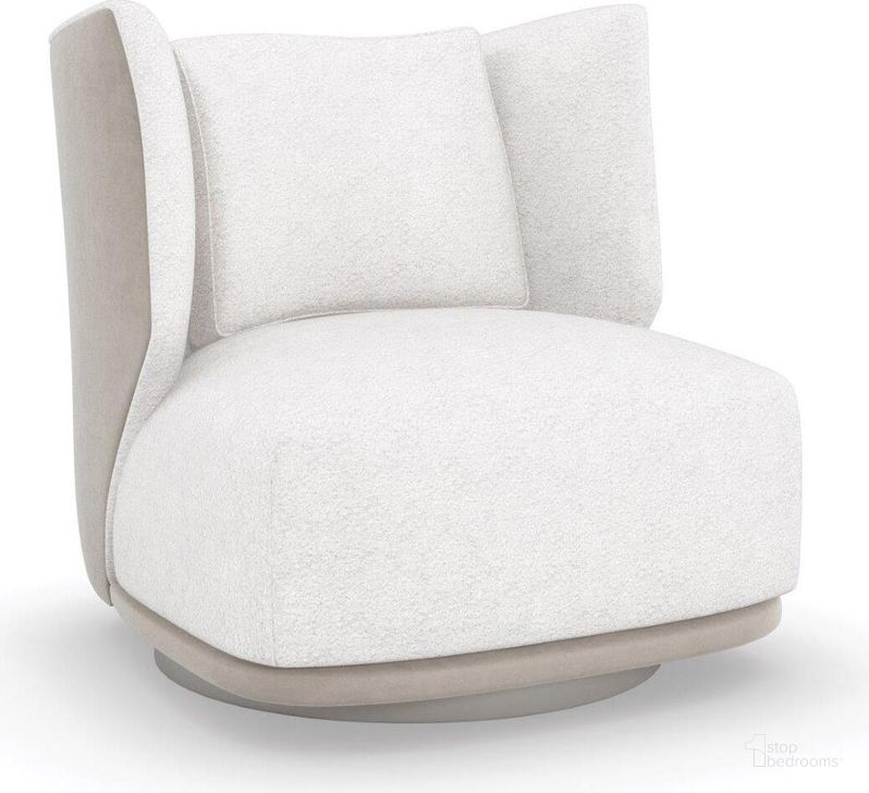 The appearance of Caracole Modern La Moda Seville Swivel Chair designed by Caracole in the transitional interior design. This white piece of furniture  was selected by 1StopBedrooms from La Moda Collection to add a touch of cosiness and style into your home. Sku: M130-421-131-A. Product Type: Accent Chair. Material: Pine. Image1