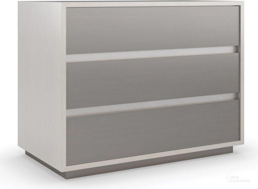 The appearance of Caracole Modern La Moda Da Vita Large Nightstand Smoked Stainless Steel designed by Caracole in the transitional interior design. This gray piece of furniture  was selected by 1StopBedrooms from La Moda Collection to add a touch of cosiness and style into your home. Sku: M133-421-066. Material: Wood. Product Type: Nightstand. Image1