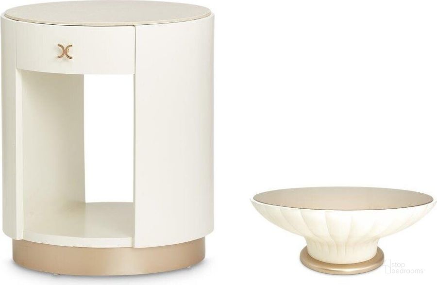 The appearance of La Rachelle Champagne Occasional Table Set designed by AICO in the modern / contemporary interior design. This champagne piece of furniture  was selected by 1StopBedrooms from La Rachelle Collection to add a touch of cosiness and style into your home. Sku: 9034204-136;9034224-136. Material: Wood. Product Type: Occasional Table Set. Image1