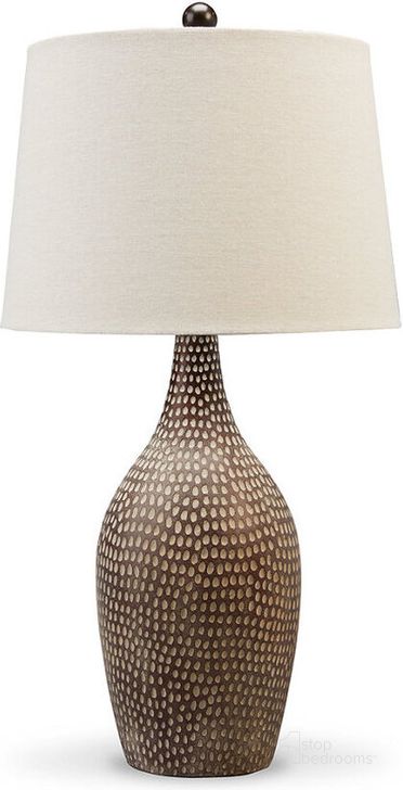 The appearance of Laelman Brown And Gray Poly Table Lamp Set Of 2 designed by Signature Design by Ashley in the transitional interior design. This brown and gray piece of furniture  was selected by 1StopBedrooms from Laelman Collection to add a touch of cosiness and style into your home. Sku: L243304. Material: Resin. Product Type: Table Lamp. Image1