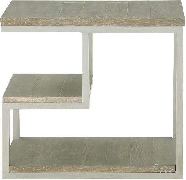 The appearance of Lake Forest II Chairside Table In Grey and Natural designed by Progressive Furniture in the transitional interior design. This grey and natural piece of furniture  was selected by 1StopBedrooms from Lake Forest II Collection to add a touch of cosiness and style into your home. Sku: T366-29. Product Type: Chairside Table. Material: MDF. Image1