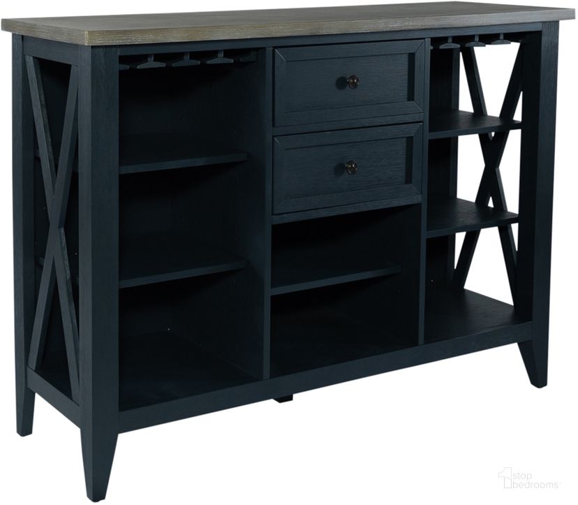 The appearance of Lakeshore Server (Navy) designed by Liberty in the transitional interior design. This navy piece of furniture  was selected by 1StopBedrooms from Lakeshore Collection to add a touch of cosiness and style into your home. Sku: 519NY-SR5640. Product Type: Buffets, Sideboards and Server. Material: Rubberwood. Image1