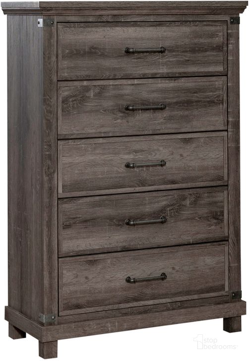 The appearance of Lakeside Haven 5 Drawer Chest designed by Liberty in the transitional interior design. This brown piece of furniture  was selected by 1StopBedrooms from Lakeside Collection to add a touch of cosiness and style into your home. Sku: 903-BR41. Product Type: Chest. Material: Rubberwood. Image1