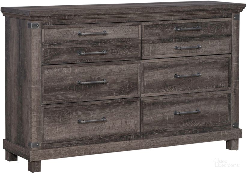 The appearance of Lakeside Haven 6 Drawer Dresser designed by Liberty in the transitional interior design. This brown piece of furniture  was selected by 1StopBedrooms from Lakeside Collection to add a touch of cosiness and style into your home. Sku: 903-BR31. Product Type: Dresser. Material: Rubberwood. Image1