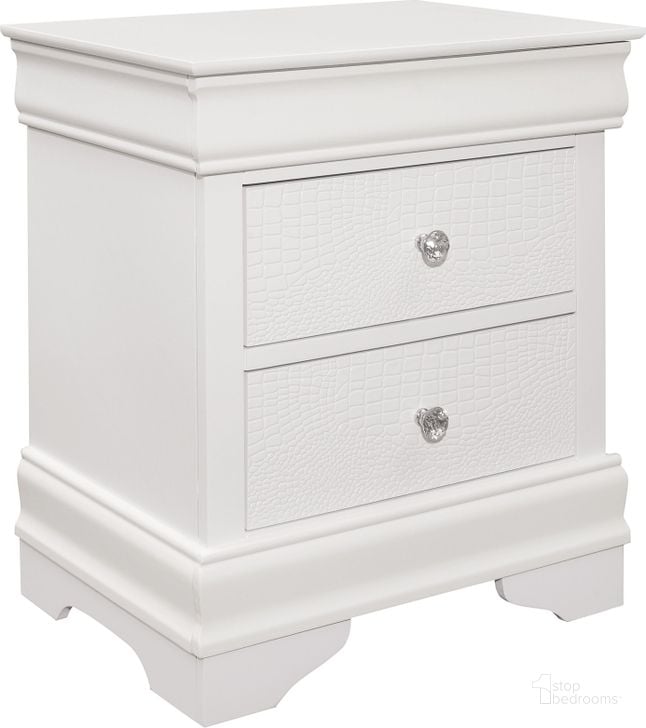 The appearance of Lana White Nightstand designed by Homelegance in the transitional interior design. This white piece of furniture  was selected by 1StopBedrooms from Lana Collection to add a touch of cosiness and style into your home. Sku: 1556W-4. Material: Wood. Product Type: Nightstand. Image1