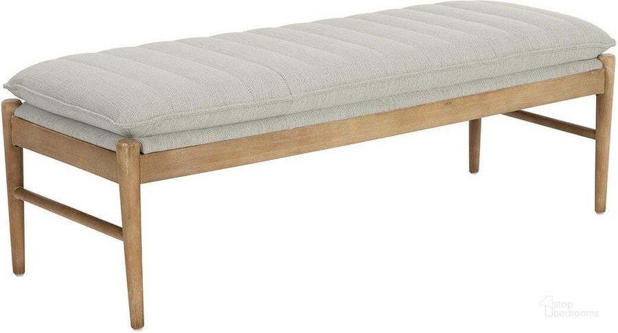 The appearance of Lance Bench In Natural And Mina Ivory designed by Sunpan in the modern / contemporary interior design. This natural and ivory piece of furniture  was selected by 1StopBedrooms from Lance Collection to add a touch of cosiness and style into your home. Sku: 109903. Material: Fabric. Product Type: Bench. Image1