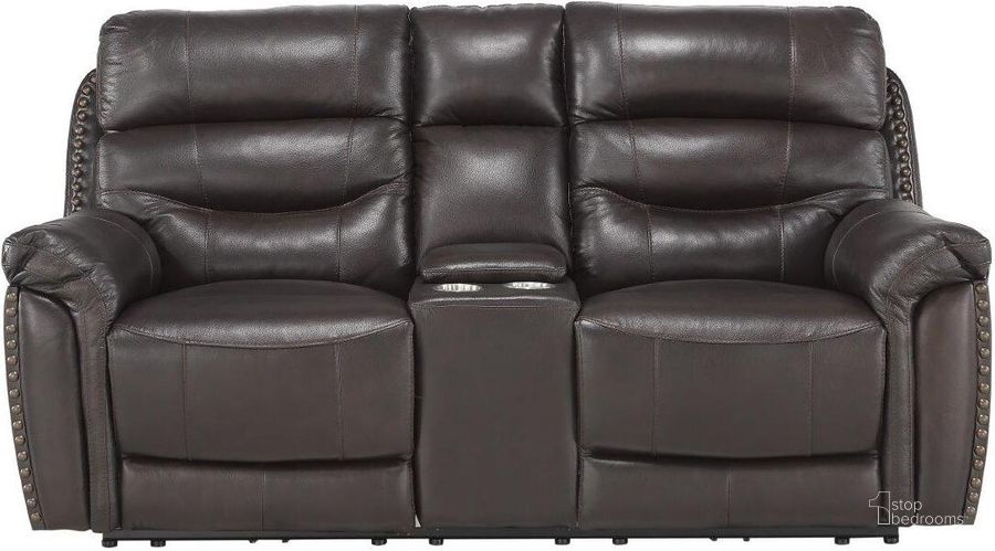 The appearance of Lance Brown Leather Power Double Reclining Console Loveseat With Power Headrests designed by Homelegance in the modern / contemporary interior design. This brown piece of furniture  was selected by 1StopBedrooms from Lance Collection to add a touch of cosiness and style into your home. Sku: 9527BRW-2PWH. Material: Leather. Product Type: Reclining Loveseat. Image1