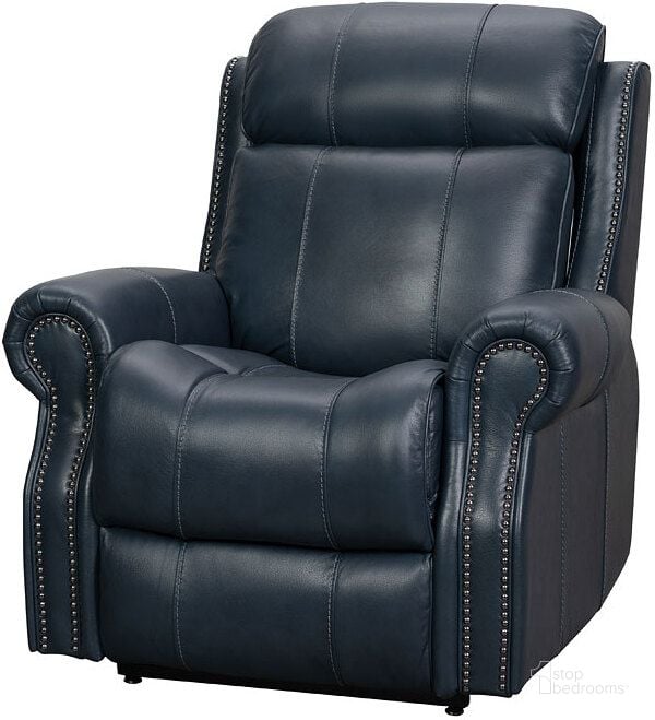 The appearance of Langston Power Recliner w/ Power Headrest and Lumbar (Blue) designed by BarcaLounger in the transitional interior design. This blue piece of furniture  was selected by 1StopBedrooms from Langston Collection to add a touch of cosiness and style into your home. Sku: 23PHL3632370847. Material: Leather. Product Type: Power Reclining. Image1