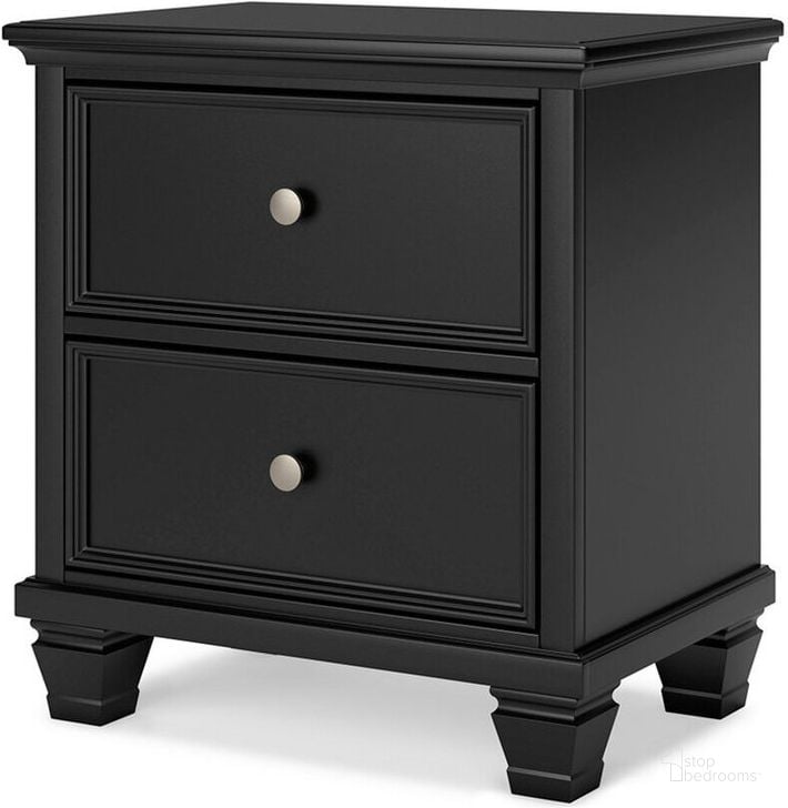 The appearance of Lanolee Black Two Drawer Night Stand designed by Signature Design by Ashley in the transitional interior design. This black piece of furniture  was selected by 1StopBedrooms from Lanolee Collection to add a touch of cosiness and style into your home. Sku: B687-92. Material: Wood. Product Type: Nightstand. Image1