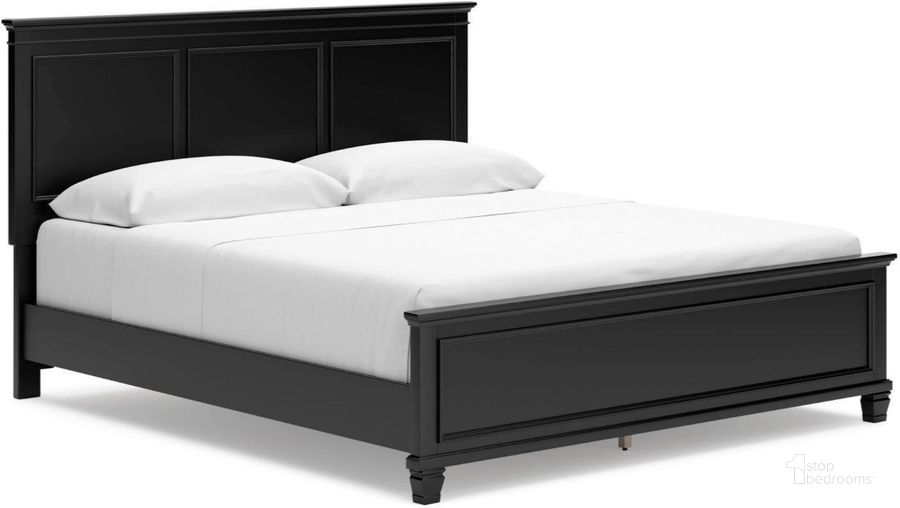 The appearance of Lanolee California King Panel Bed In Black designed by Signature Design by Ashley in the transitional interior design. This black piece of furniture  was selected by 1StopBedrooms from Lanolee Collection to add a touch of cosiness and style into your home. Sku: B687-56;B687-58;B687-94. Bed Type: Panel Bed. Material: Wood. Product Type: Panel Bed. Bed Size: California King. Image1