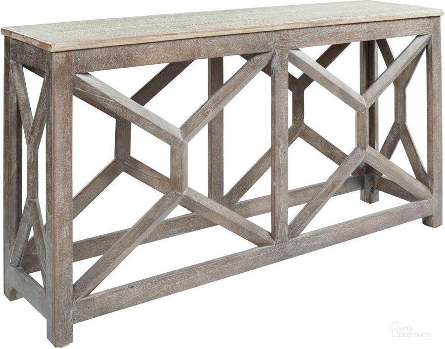 The appearance of Lanzburg Antique Gray Console Table designed by Signature Design by Ashley in the transitional interior design. This antique gray piece of furniture  was selected by 1StopBedrooms from Lanzburg Collection to add a touch of cosiness and style into your home. Sku: A4000263. Material: Wood. Product Type: Console Table. Image1