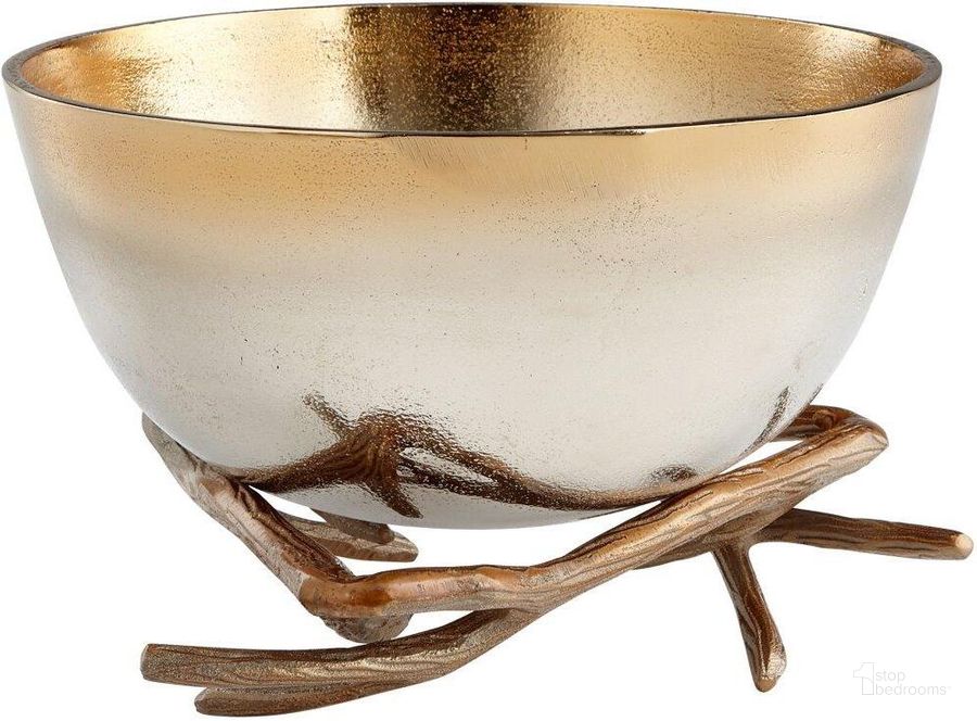 The appearance of Large Antler Anchored Bowl designed by Cyan Design in the modern / contemporary interior design. This gold piece of furniture  was selected by 1StopBedrooms from Large Collection to add a touch of cosiness and style into your home. Sku: 08133. Material: Aluminum. Product Type: Bowl.