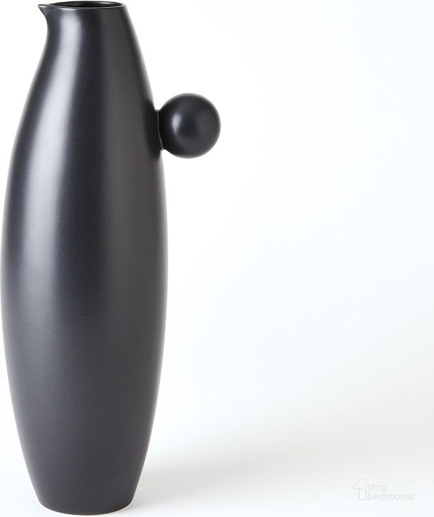 The appearance of Large Ball Handled Pitcher In Black designed by Global Views in the modern / contemporary interior design. This black piece of furniture  was selected by 1StopBedrooms from The Ball Handled Collection to add a touch of cosiness and style into your home. Sku: 1.10851. Material: Ceramic. Product Type: Decorative Accessory. Image1