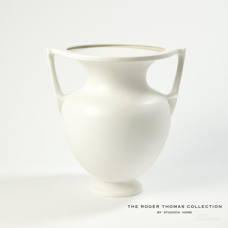The appearance of Large Grecian Amphora In Matte White designed by Global Views in the modern / contemporary interior design. This white piece of furniture  was selected by 1StopBedrooms from Grecian Collection to add a touch of cosiness and style into your home. Sku: RT7.10001. Material: Ceramic. Product Type: Decorative Accessory. Image1