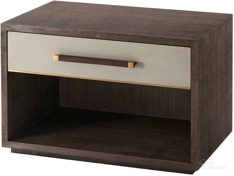 The appearance of Large Lowan Nightstand TAS50014.C076 designed by Theodore Alexander in the transitional interior design. This  piece of furniture  was selected by 1StopBedrooms from TA Studio No. 1 Collection to add a touch of cosiness and style into your home. Sku: TAS50014.C076. Material: Wood. Product Type: Nightstand.